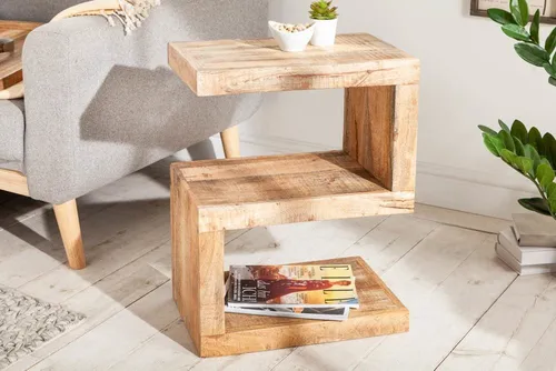 riess-ambiente Beistelltisch S 60cm aus Massivholz - Ablagetisch aus hochwertigem Mangoholz, handgefertigt, variabel stellbar und ideal für individuelle Wohnkonzepte. Perfekt für entspannte Momente in Deinem Zuhause.