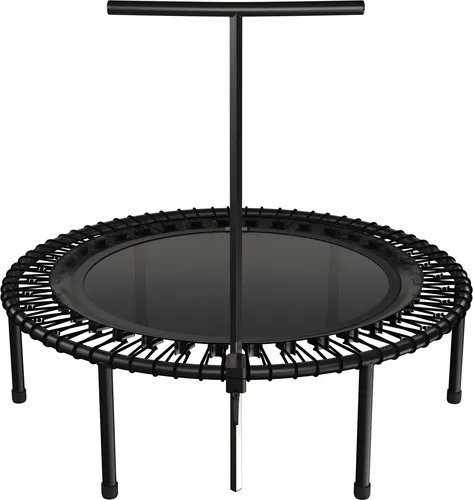 bellicon Fitness Trampolin 112cm (Schwarz) mit T-Stange & Klappbeinen | Ultra Stark bis 200kg