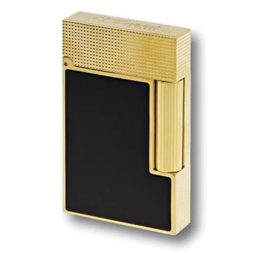 S.T. Dupont C16601 Feuerzeug Linie 2 Mattschwarz/Goldfarben