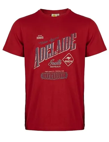 ROADSIGN australia Herren T-Shirt mit Vintage-Print für stilbewusste Entdecker rot, L