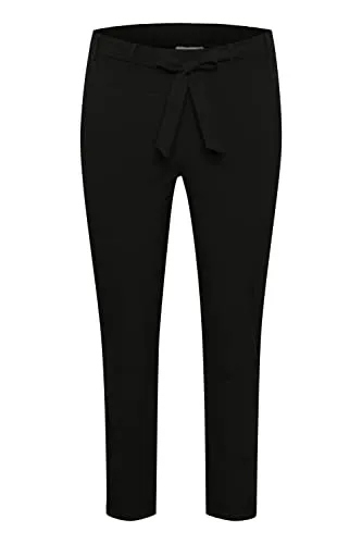 Kaffe Curve Damen KCjia Belt Pants Hose, Black deep, 52 - Damen-Hosen mit modischem Gürtel und elastischem Bund für perfekten Sitz und hohen Tragekomfort.