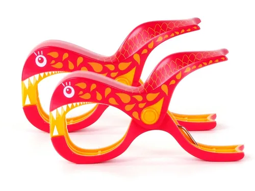 Tuuli Yacht Boot Clips - Wäsche Klammern für die Reling Shark pink / gelb 2