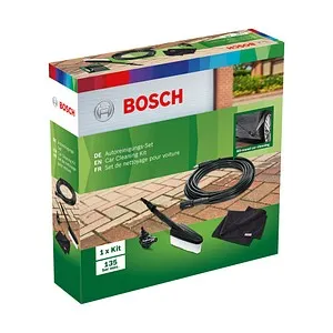 Bosch Autoreinigungsset F016800572, 4-teilig für Hochdruckreiniger - Zubehör Reinigungsgeräte – Effektive Autowäsche mit 90 Grad-Düse und Mikrofasertuch für optimale Ergebnisse in schwer zugänglichen Bereichen.