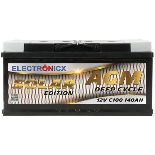 AGM Solarbatterie 12V 140Ah – Wartungsfreier Akku für Wohnwagen, Wohnmobil, Mover, Boot & Off-Grid Solarsysteme – Versorgungsbatterie Deep Cycle Solar Edition
