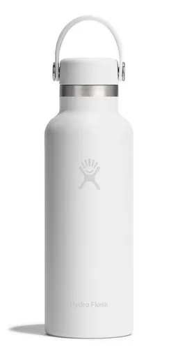 Hydro Flask Standard Mouth 532 ml - Isolierflasche in Weiß/Grau - Praktische Isolierflasche mit flexiblem Tragegriff für unterwegs. Ideal für Reisen, Wandern und den Alltag. BPA-frei und hochwertig verarbeitet. Jetzt entdecken!