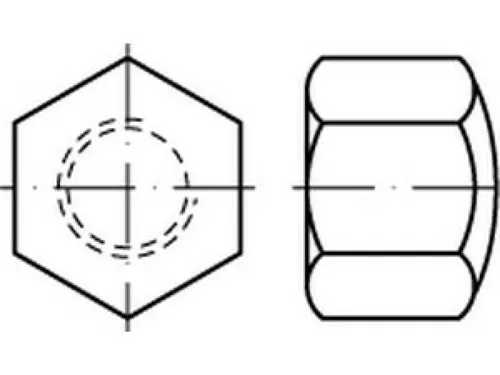 Hutmutter DIN 917 M 12 x 1,5 - 50 Stück - Hutmutter aus Stahl blank, niedrige Form mit metrischem Feingewinde - ideal für präzise Anwendungen in Bau und Maschinenbau.