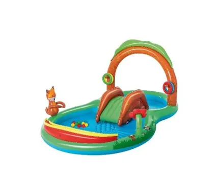 Kinderplantschbecken Friendly Wood - Aufblasbares Planschbecken für Kinder, ideal für heiße Sommertage im Garten, mit ansprechendem Friendly Wood Design und viel Platz für Spiel und Spaß.