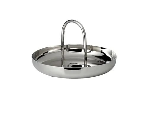 EDZARD Servierschale Apus (Ø 26 cm, H 16 cm) mit Griff, Edelstahl hochglanzpoliert - Dekoschale, Obstschale, Snackschale