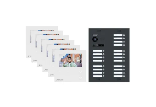 Balter Video-Türsprechanlage EVO MINI für 20-Familienhaus mit 20 Monitore - Moderne Video-Türsprechanlage für 20-Familienhäuser mit 150° Weitwinkel-Kamera und einfacher Installation dank 2-Draht-BUS-Technologie. Genießen Sie Sicherheit und Komfort mit klarer Bildübertragung und integrierter Gegensprechfunktion.