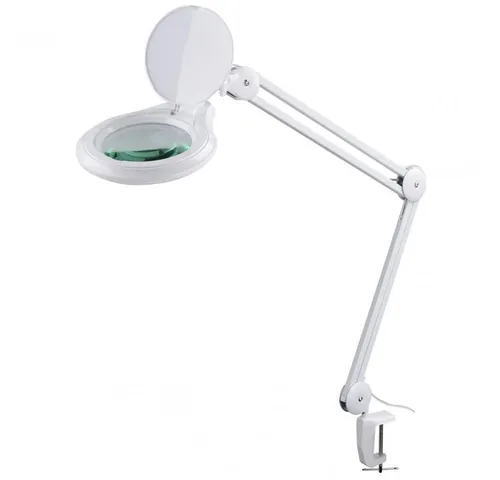 Semplix LED Arbeitslicht - LED Lupen-Tischlampe 3D weiß Linse 127 mm/dimmbar/Tischklemme, LED fest integriert
