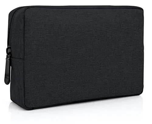 MyGadget Universal Tasche 16 x 11 cm Kosmetiktasche, Elektronik Zubehör Organizer Tasche z.B. Ladegerät - Reise Accessoires Bag, Federtasche in Schwarz