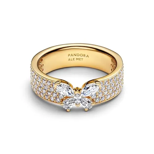 PANDORA Timeless Schmetterling Ring mit Zirkonia, Größe 54 in gold von Pandora