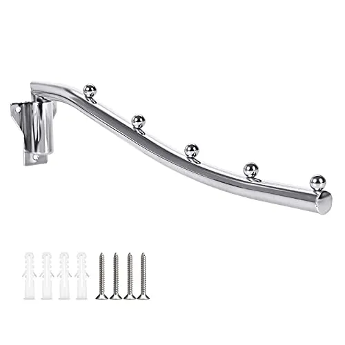Kleiderbügel Klappbar Wand mit Schwingenhalter, Kleiderhaken Wand Klappbar, Kleiderlüfter Klappbar Edelstahl mit 5 Haken Wandmontage Garderobenhaken für Badezimmer, Balkon, Kleiderschrank, Küche