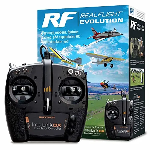 Horizon Hobby RealFlight Evolution Flight Simulator mit Spektrum Controller - Modellbau Simulator Software für realistische Flugerlebnisse, inklusive Spektrum Controller für präzise Steuerung und original verpackt.