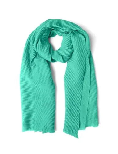 CECIL Damen B572649 Cozy Plissee Scarf, Aventurine Green - Schals für Damen, aus weichem Material für optimalen Tragekomfort und stilvolle Akzente in jedem Outfit.