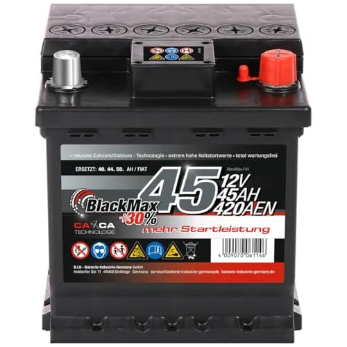 BlackMax Autobatterie 12V 45Ah 420A/EN Starterbatterie
