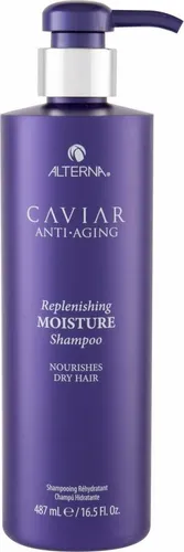 Alterna Caviar Replenishing Moisture Shampoo - Shampoo für trockenes Haar, 488 ml – spendet intensive Feuchtigkeit und schützt die Haarfarbe mit wertvollem Kaviar-Extrakt.