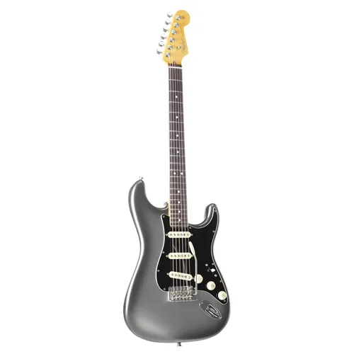 Fender American Professional II Stratocaster RW Mercury E-Gitarre - Gitarren- & Bass-Zubehör: Ergonomische E-Gitarre mit konturiertem Halsfuß, V-Mod II Single Coils für authentische Strat-Sounds und modernes 2-Punkt Tremolo für verbessertes Sustain.