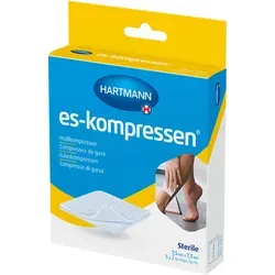 ES-KOMPRESSEN steril 7,5x7,5 cm 8fach 17fädig 10 St