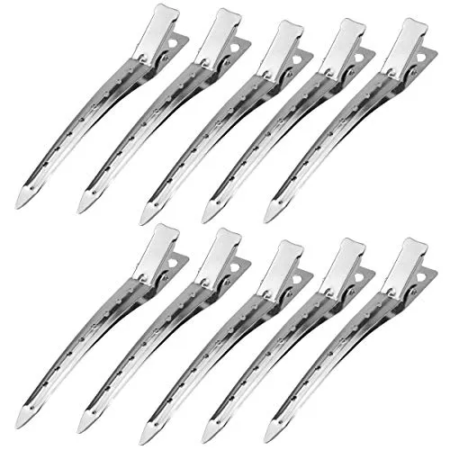 Stücke Haarclips Friseur Silber Haarspangen Ente Bill Haarspangen Metall Alligator Curl Clips Schnitt Clips Metallklemmen Styling Haarklemmen Professionelle Stahl-Haarclips Friseurbedarf 24