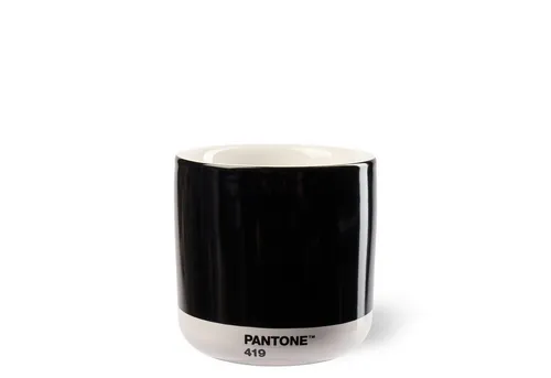 PANTONE Porzellan Latte Macchiato Thermobecher 220ml - Black 419 C - Kaffeetassen & Becher - Doppelwandig für angenehme Temperaturen, ideal für Latte Macchiato und spülmaschinenfest.