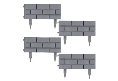 HTI-Living Beetumrandung Beeteinfassung Steinmauer Grau Nessa, LxH: 45x29 cm, Set, 4 Module, Beetbegrenzung Beetumrandung