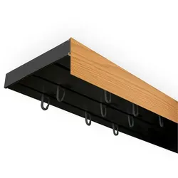 SN DECO GROUP Gardinenschiene SH 360 cm - 3-läufige Vorhangschiene aus robustem Kunststoff, ideal für stilvolle Fensterdekorationen. In braun oder schwarz erhältlich, inklusive Befestigungsmaterial.