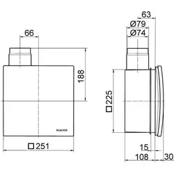 MAICO Wandventilator ER 60 VZ 15 - 62 m³/h Luftleistung, mit 15 Minuten Verzögerungszeit und elegantem Design in Verkehrsweiß