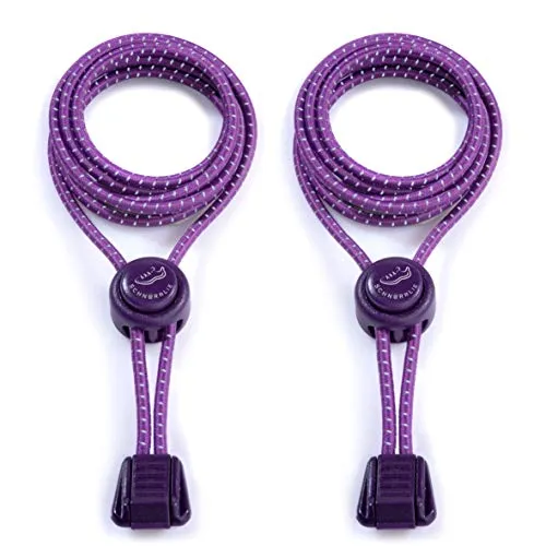 SCHNÜRRLIE Elastische Schnürsenkel - Gummi Schnellschnürsystem ohne Binden - Kinder, Erwachsene - 1 Paar: Lila