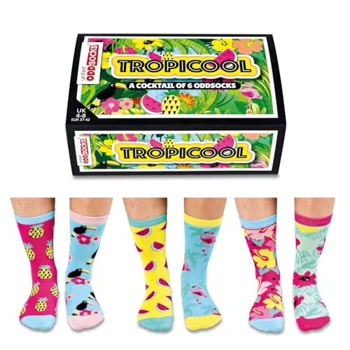 United Oddsocks Tropicool Socken - 6 verschiedene Socken für Frauen Gr. 37-42