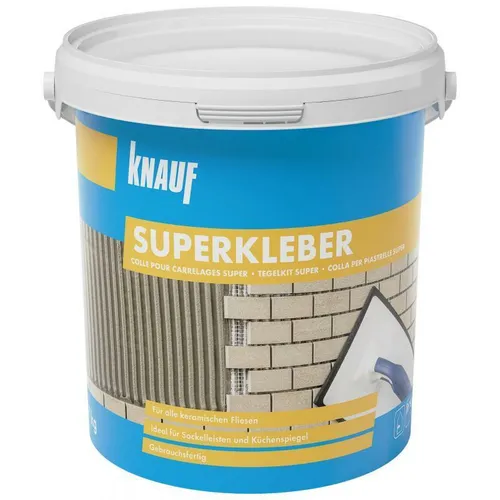 Knauf Superkleber 7 kg - Fliesenkleber für Innen - Kleber & Leime – Hochwertiger Dispersionsfliesenkleber in transparentem Eimer, ideal für präzise Fliesenverlegung im Innenbereich.
