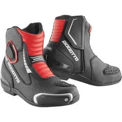 Bogotto Cartagena Motorradstiefel für Frauen, schwarz-weiss-rot, Größe 40 - Motorradstiefel mit verstärktem Knöchel und Zehenschutz, ideal für Sicherheit und Komfort beim Fahren.