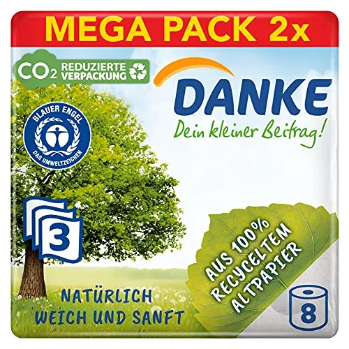 Danke Toilettenpapier 8x 150 Blatt