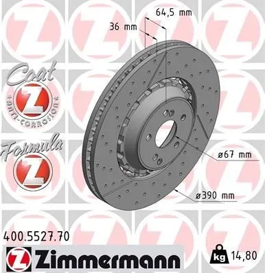 ZIMMERMANN Bremsscheibe für MERCEDES-BENZ 400.5527.70