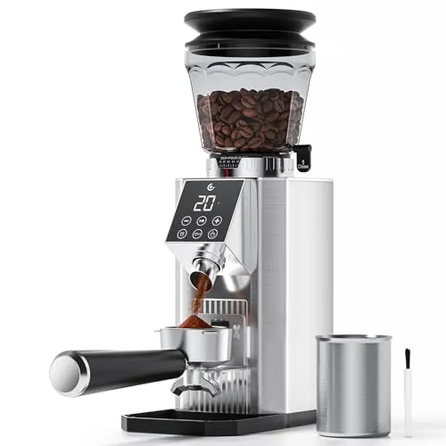 AMZCHEF Kaffeemühle mit 45 Mahlgraden und LED-Touchdisplay