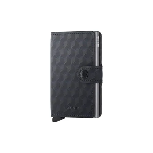 Secrid Optical Miniwallet - Elegante RFID-Geldbörse (schwarz titanium) - Stilvolle Geldbörse aus hochwertigem Leder mit praktischem Sechseckmuster. Platz für bis zu 6 Karten und RFID-Schutz für Ihre Sicherheit. Perfekt für den Alltag und besondere Anlässe.