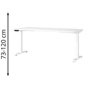Germania Schreibtisch Mailand - Elektrisch höhenverstellbar in Weiß, 180 x 73-120 x 80cm - Kinderschreibtisch mit Elektroantrieb für individuelle Höhenanpassung, ideal für wachsende Kinder und ergonomisches Arbeiten.