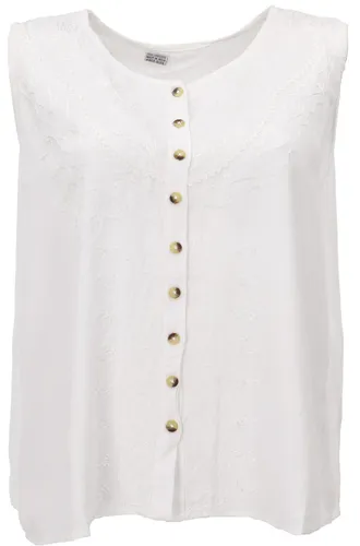 Besticktes indisches Hippie Top, Boho-chic Bluse - weiß
