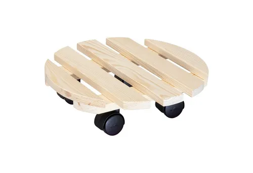 WAGNER design yourself Pflanzenroller PALETTI in diversen Größen I für Innenbereich I rund und eckig I aus FSC® Massivholz, natur I Tragkraft 100 kg - Made in EU