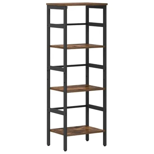 vidaXL Bücherregal Geräucherte Eiche 40 x 29,5 x 115 cm Holzwerkstoff, Heim Büro Bücherregal, rechteckige Stahlablage, Moderne Möbel, robuster Organizer für Bücher