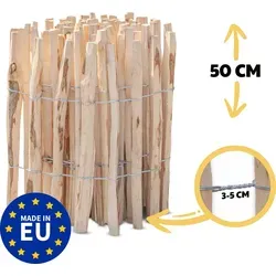 STILTREU Staketenzaun aus Haselnuss - 50 cm hoch, 5 m lang - Der STILTREU Staketenzaun aus Haselnuss bietet eine langlebige und pflegeleichte Lösung für Ihren Garten. Mit einem klassischen Design und stabiler Bauweise ist er ideal zur Abgrenzung von Grundstücken.