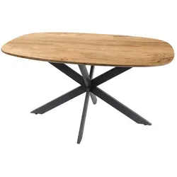 Esstisch aus massivem Akazienholz im skandinavischen Design, 150 x 90 cm - Genieße stilvolles Essen am massiven Akazienholztisch mit einzigartigem Spider-Gestell. Robust und pflegeleicht, bringt er skandinavische Leichtigkeit in dein Zuhause.