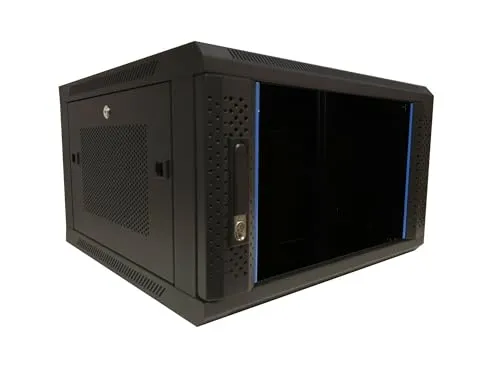 6HE Serverschrank - 19 Zoll Wandgehäuse mit Glastür - Hochwertiger 6 HE 19 Zoll Netzwerkschrank zur Wandmontage, mit abschließbarer Glastür und flexiblen Montageschienen für optimalen Zugriff auf Ihre Geräte.