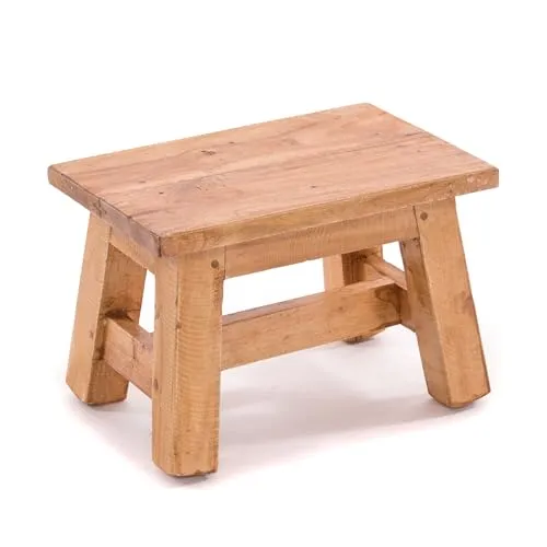 DESIGN DELIGHTS Holz HOCKER Monte - Hocker fürs Kinderzimmer, aus massivem Mahagoni, handgefertigt und rustikal – ideal als Blumen- oder Dekohocker für ein stilvolles Ambiente.