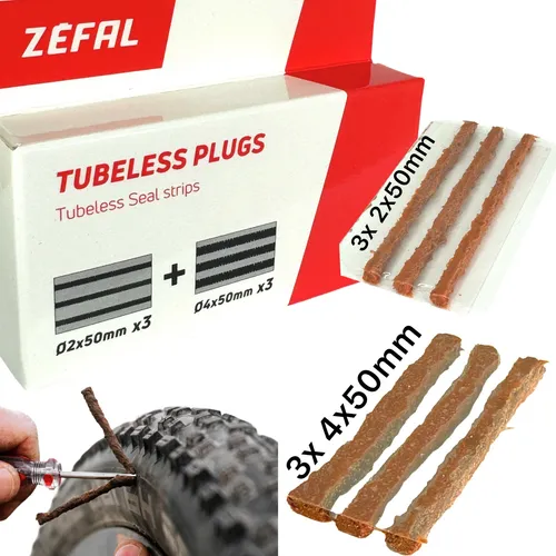 Zefal Tubless Plugs Fahrrad Reifen Flicken Reparatur Klebe Streifen Stopfen Set