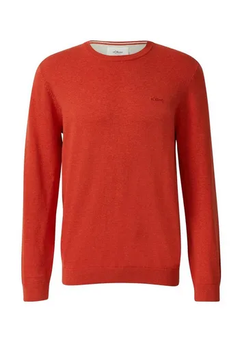 s.Oliver Rundhalspullover Pullover (1-tlg) Rundhals-Ausschnitt, langarm, Logo-Stickerei