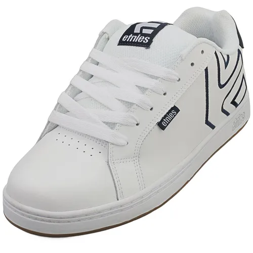 Etnies Fader White/White/Navy Größe EU 45,5 - Freizeitschuhe für Herren, robust und vielseitig, ideal als Skateschuhe mit griffiger vulkanisierter Außensohle und hervorragendem Komfort.