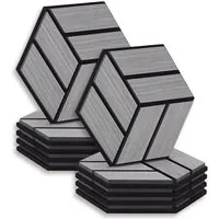 Homestyle4u Akustikpaneel Grau - Sechseckig 30x26x2 cm - Wand & Decke: 10er-Set Akustikpaneele in modernem Wabendesign, schalldämpfend und ideal für eine verbesserte Raumakustik in jedem Raum.