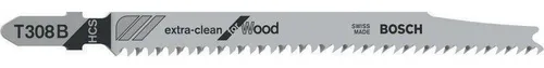 Stichsägeblatt T 308 B, 5er-Pack - Sägeblätter für präzise Schnitte, ideal für Weichholz und nicht-abrasive Materialien. Beidseitig ausrissfrei und passend für gängige Stichsägen von Marken wie Bosch, DeWalt und Makita.