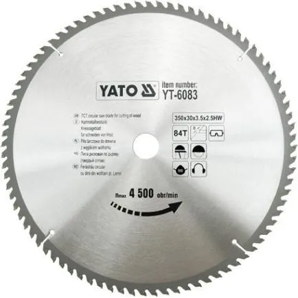 TCT BLADE FOR WOOD 350X84TX30 MM von YATO